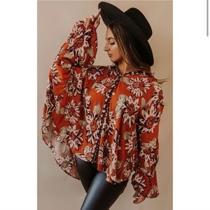 Free People Good Vibrations Blouse Medium